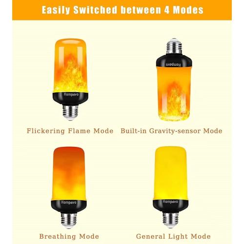 Hompavo 【Upgraded】 Flame Light Bulbs for Home Decor with Upside Down Effect