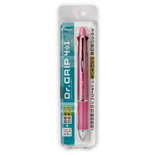 Pilot Dr. Grip 41 4 Color 0.5 Mm Ballpoint Multi Pen 0.5 Mm Pencil - Series I - Shell Pink