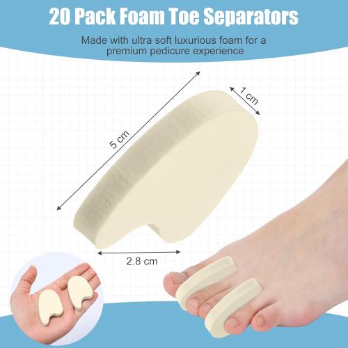 Honeydak 40 Pack Large Foam Toe Separators Spacers for Women Men