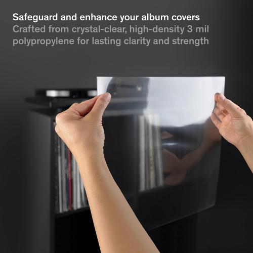 Pack of 50 Size 12.75x12.75 Boundless Audio Vinyl Record Sleeves - 50 x Premium Outer Vinyl Sleeves for Records - 12.75 x 12.75 Heavy Duty 3 Mil Thick Crystal Clear Polypropylene