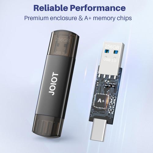 JOIOT 128GB USB C Flash Drive Dual USB 3.0 Flash Drive Type C   USB A Portable Type-C Flash Drive 2-in-1 USB-C Thumb Drive for Smartphone Tablet Computer Mac iPhone 15 Black