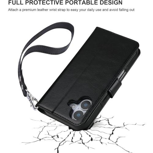 Bocasal Detachable Wallet Case Card Holder for iPhone 17, Black