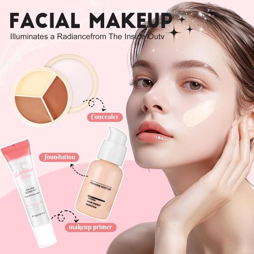 All In One Makeup Kit for Teen Girls Beginners with Foundation,Eyeshadow, Lipstick, Eyeliner, Mascara, Brushes, Bag, Travel Friendly MakeUp Gift Set, Birthday Gifts for Teen Girls, Graduation Gifts