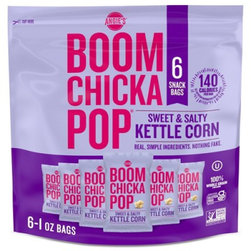 4pk Angie's Boomchickapop Sweet & Salty Kettle Corn Popcorn  Multipack - 1oz/6ct