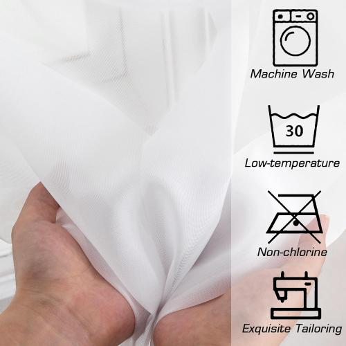 Simplebrand White Sheer Curtains 72 Inches Long 2 Panels for Living Room, Rod Pockets Airy Window Treatments Voile Sheer White Curtains Panels Lightweight for Front Back Patio Glass Door, 42 Width