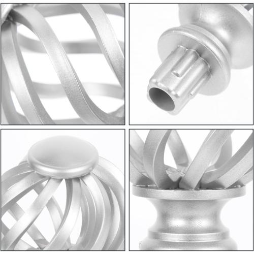 Amosfun Curtain Rod Finials 2 pcs Decorative End Caps for Curtain Rods Classic Cage Design Tool-Free Installation 3.54 X 2.55 X 2.55 in for Home and Hotel Drapery Rods