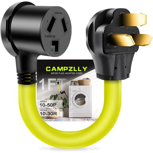 Dryer Adapter Cord, NEMA 10-50P Male to 10-30R Female Power Adapter, Heavy Duty STW 10 Gauge for Dryer, 12Inch, ETL Listed