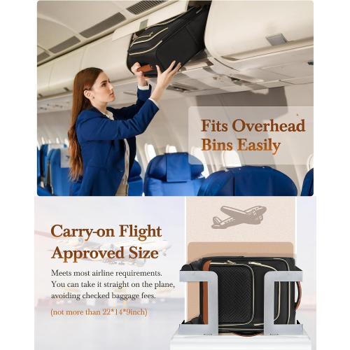 RAINSMORE Carry On Luggage with wheels, Softside Suitcases Set 3 Piece