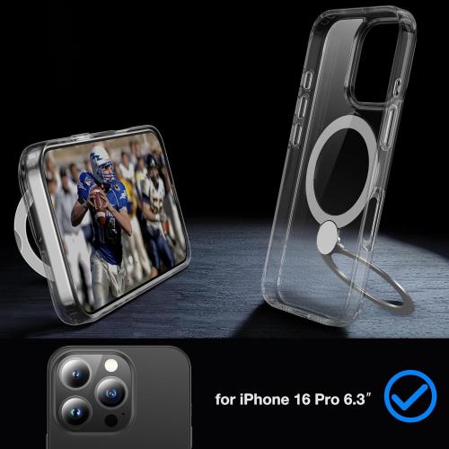 360° Rotatable Magnetic Ring for iPhone 16 Pro Case with MagSafe