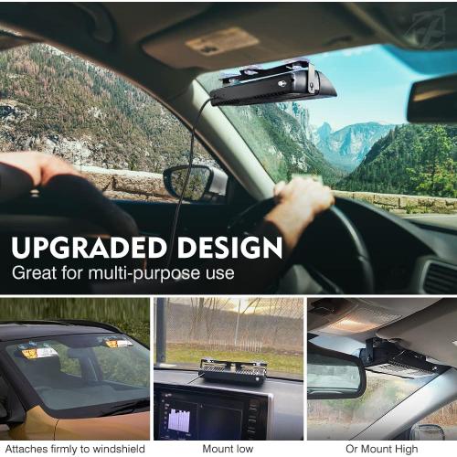 Xprite 2-in-1 High Intensity 32 LED Emergency Strobe Dash Lights Interior Windshield Flashing Light w/Suction Cups for Construction Vehicles Towing Work Trucks Plows Pickup Truck-White Amber