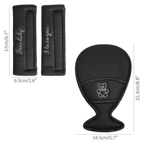 Easicozi Shoulder Crotch Pad Compatible with Car Seat Stroller High Chair, Harness & Strap Comfort Cushion (Big Size)