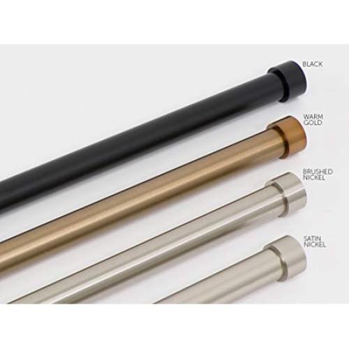 Ivilon Drapery Window Curtain Rod - End Cap Style Design 1 Inch Pole. 72 to 144 Inch Color Black