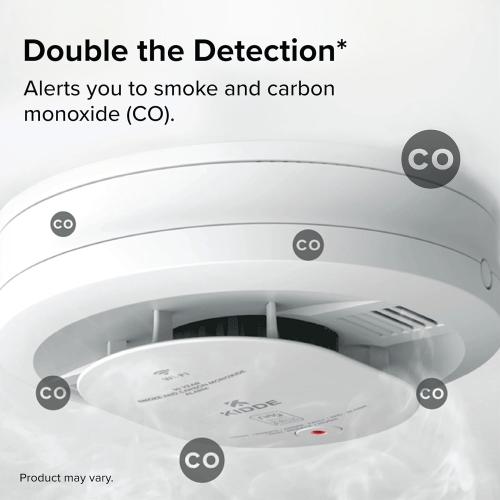 Kidde Smart Smoke & CO Detector with Ring, AA Battery, RGCUDR-RW