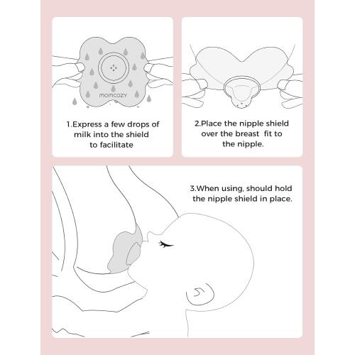 Momcozy Nipple Shield, Floral Contact Nipple Shield for Breastfeeding Moms with Flat or Inverted Nipples, Made Without BPA/BPS (1 Pair, 20mm)