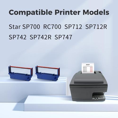 myCartridge Replacment for RC700 SP700 Printer Star Ribbon B/R,24 Pack
