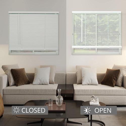 White Cordless Room Darkening Vinyl Mini Blind with 1 in. Slats 46 in. W x 60 in. L