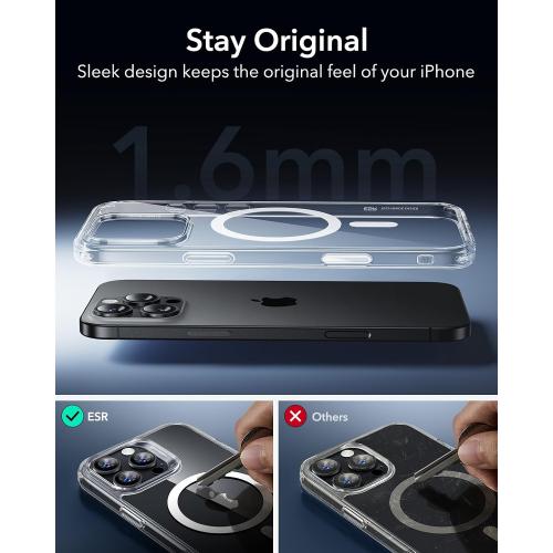 ESR for iPhone 16 Pro Case, Camera Control Cover, Compatible with MagSafe, Shockproof Military-Grade Protection, Magnetic Phone Case for iPhone 16 Pro, Classic Hybrid Case, Clear