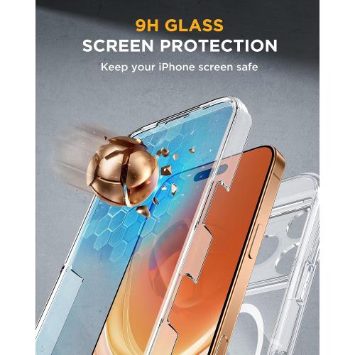 Miracase for iPhone 17 Pro Max Case 6.9 Full-Body Phone Case with Built-in Glass Screen Protector& Full Camera Protector,[Magnetic with MagSafe] Drop Proof 17 ProMax Cover, Clear
