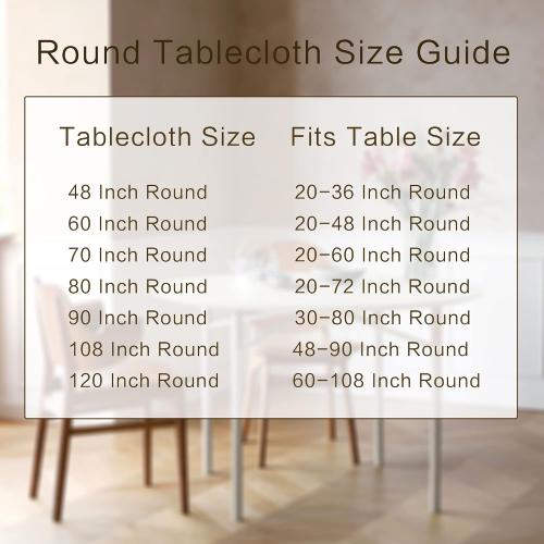sancua Round Tablecloth 48 Inch Fits 20-36 Inch Tables, Black