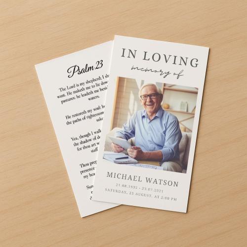 Printable Blank Memorial Cards for Funeral - 150 Prayer Cards (25 Sheets) - Thick 80lb Cover (White Matte Finish) - For Inkjet & Laser Printers - Quality Keepsake for Celebration of Life