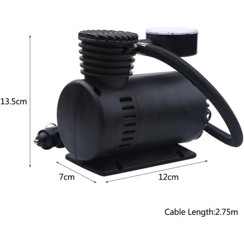 Portable Air Compressor Tire Inflator With Sports needle Nozzle adapter, ABS Black Electric Air Pump with 2.75 m/9ft Cable for Car and Motorcycle