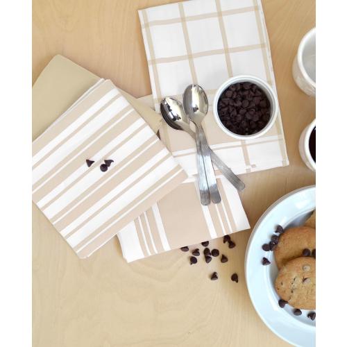 All-Clad Woven Bistro Kitchen Towels: Highly Absorbent, Super Soft Long Lasting - 100% Cotton, 20x30 Dish Towels for Cleaning & Drying Dishes, Pans, Glassware, or Countertops, (2-Pack), Cappuccino
