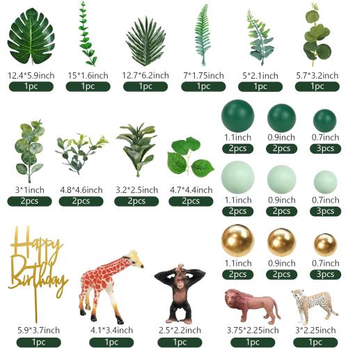40 PCS Safari Cake Toppers Animal Cake Decorations for Jungle Birthday