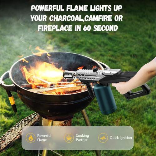 ARTFLAMM Powerful Grill Torch Gun | Propane Torch Gun, Adjustable Flamethrower | Blowtorch for BBQ, Camping, Charcoal Lighter & Fire Starter