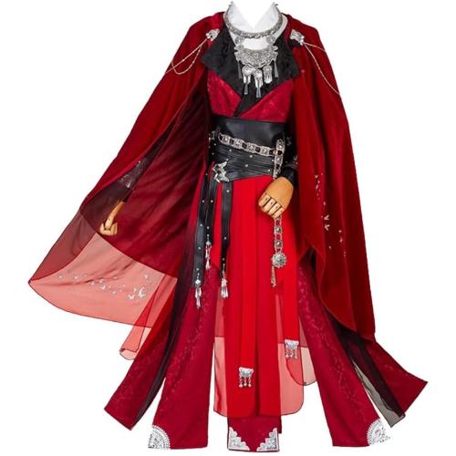 Size Adult Small    Hua Cheng Cosplay Costume Tian Guan Ci Fu Mens Red Cloak Full Set HanFu Outfit