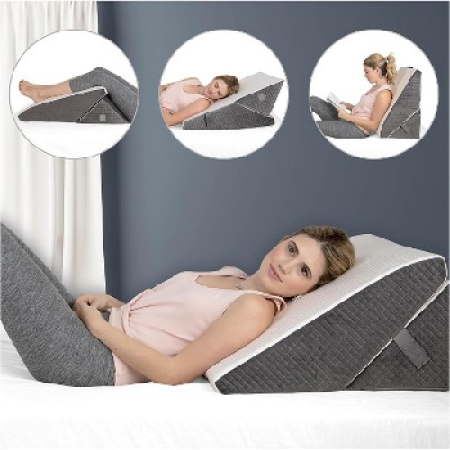 Kӧlbs Bed Wedge Pillow Adjustable - 9 and 12 inch Height Stylish Chic Jacquard Design
