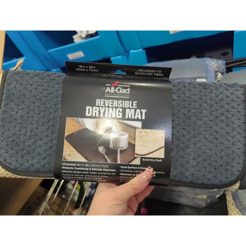 All-Clad Premium Reversible Dish Drying Mat for Kitchen: 16 x 28 Ultra-Absorbent, Long-Lasting, No Condensation, and Oversized for Large Pots and Pans - 1 Pack, Black
