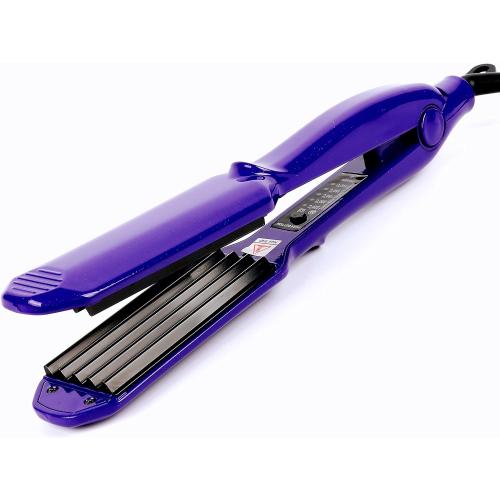 MBHAIR Ceramic Crimper Iron for Volumizing Fluffy Hairstyle, Corrugation Crimper Hair Iron, Anti Static Ceramic Hair Crimping Iron Adjust Temperature (Purple)
