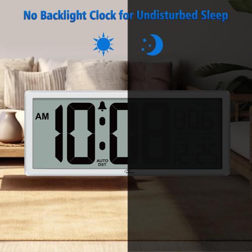 WallarGe 14.5'' Large Digital Wall Clock Battery Operated