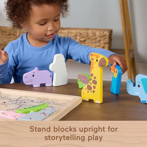 Fisher-Price Wood Toddler Toy Animal Puzzle