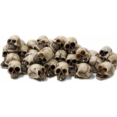20Pcs Mini Skulls, Plastic Skeleton Heads, Halloween Decoration
