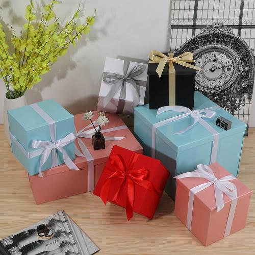 White Gift Box with Lid 7x7x6.5 Inches, for Presents Packaging