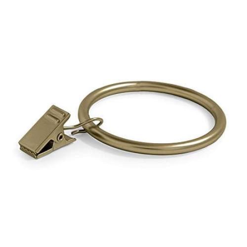 Ivilon Drapery Curtain Clip Rings - Clips Ring for Panels 1.7, Set of 14 Warm Gold
