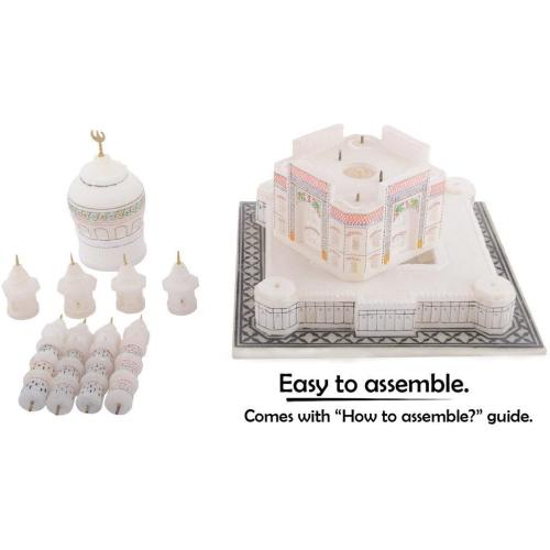 StonKraft - Taj Mahal Tajmahal Marble Replica Model India Agra Souvenir Collection (6 x 6 Inches)