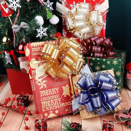 20 Pcs 6 Inch Xmas Pull Bows for Gift Wrapping, Assorted Color