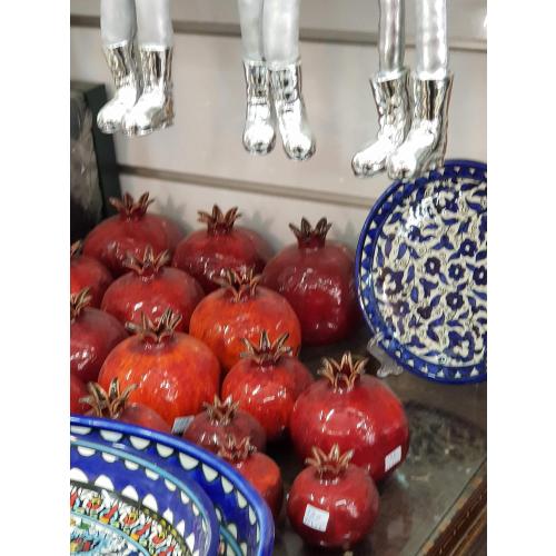 Pomegranate Armenian Ceramic Vase for Flowers Red Decor Israel Ceramic Jewish Home Blessing. Judaica Gifts for tthe Home.