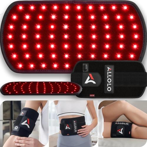 ALLOLO Red Light for Body, 3 in 1 LEDs Red Light Belt with Timer Remote Control, 660nm 850nm Infrared Light Pad for Body Waist Shoulder Knee, 12.6 x 6.3 Large Area
