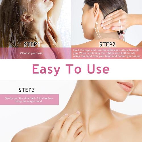 Neck Lift Strips, Invisible Neck Wrinkle Patches, High Elastic Neck Tapes for Double Chin Neck Jowls, Improve Neck Lines and Wrinkles, 20 pcs
