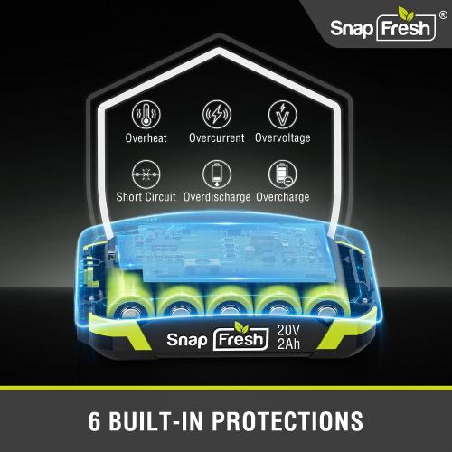 SnapFresh 20V 2.0Ah Battery (Not Compatible with Other Brands), BBT-DC20A