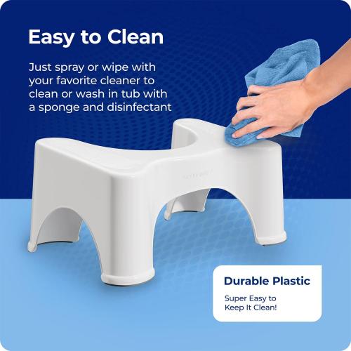 Squatty Potty Original Bathroom Toilet Stool 9 Inches Tall - White | Ergonomic Squat Footrest Bathroom Stool for Improved Bowel Health and Natural Posture