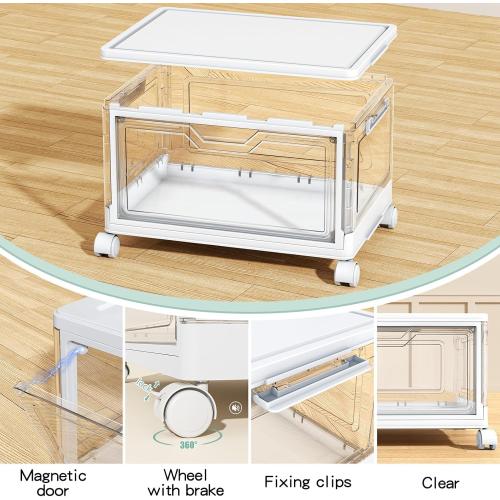 Kmiectse Clear Storage Bins with Lids - 4 Tier 23qt Plastic Stackable Bins