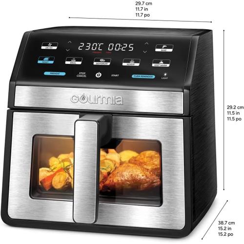 Gourmia GOURMIA Digital Air Fryer, 7.5 Liter with Window and Light, Mod. GAF858‼️needs heavy cleaning‼️