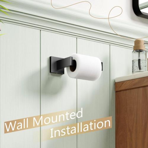 KOKOSIRI Black Toilet Paper Holders Bathroom Toilet Paper Roll Holder SUS304 Stainless Steel Contemporary Wall Mounted, Matte Black, B2003BK