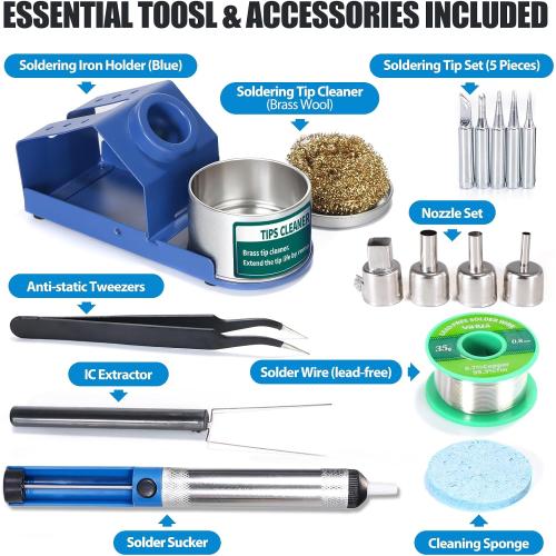 YIHUA 862BD  SMD ESD Safe 2 in 1 Soldering Iron Hot Air Rework Station °F /°C with Multiple Functions