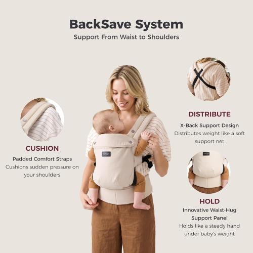 Momcozy PureHug Baby Carrier - Ergonomic, Cozy and Lightweight for 7-45 lbs