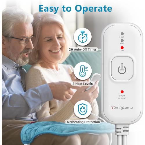 Comfytemp Weighted Heating Pad for Back & Period, FSA Eligible HSA, 12 x 24